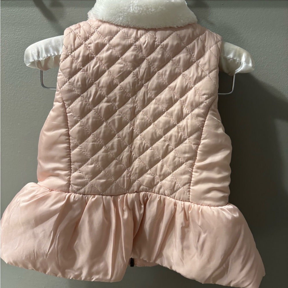 Pink Quilted Vest with Faux Fur Collar - Picture 2 of 2